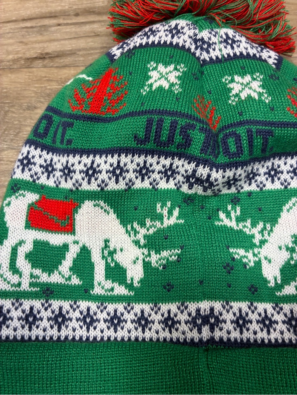 NIKE Peak Winter Wonderland Beanie Pom Pom Dear Holiday Knit Hat - Picture 6 of 12